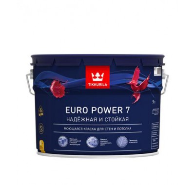 Краска в/д Euro Power 7 основа A матовая латексная Тиккурила 9 л