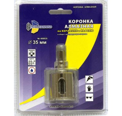 Коронка по керамограниту алмазная 35 мм TRIO-DIAMOND