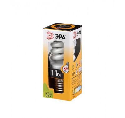 Лампа энергосберегающая E27, 11W, F-SP, 2700K (теплый свет), Premium ЭРА