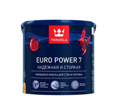 Краска в/д Euro Power 7 основа С матовая латексная Тиккурила 2,7 л